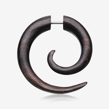 A Pair of Arang Wood Fake Spiral Hanger Earring